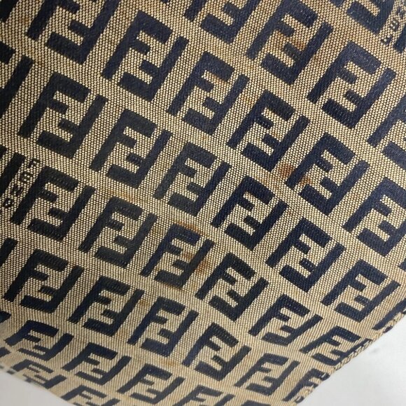 FENDI shoulder bag Mamma Baguette Zucchino Shoulder Bag Canvas/Leather Navy - Picture 5 of 14